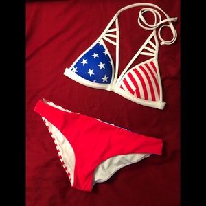 Victoria Secret Red/White/Blue String Bikini